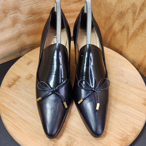 St. John Leather High Heel Pointed Toe Pumps Size 9 B - Picture 3 of 10
